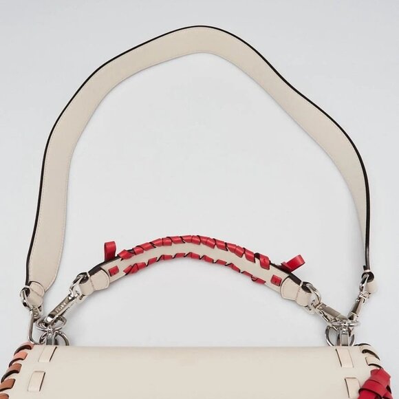 Fendi Light Beige/Pink Nappa Leather Bow Kan I Medium Shoulder Bag - Picture 4 of 12